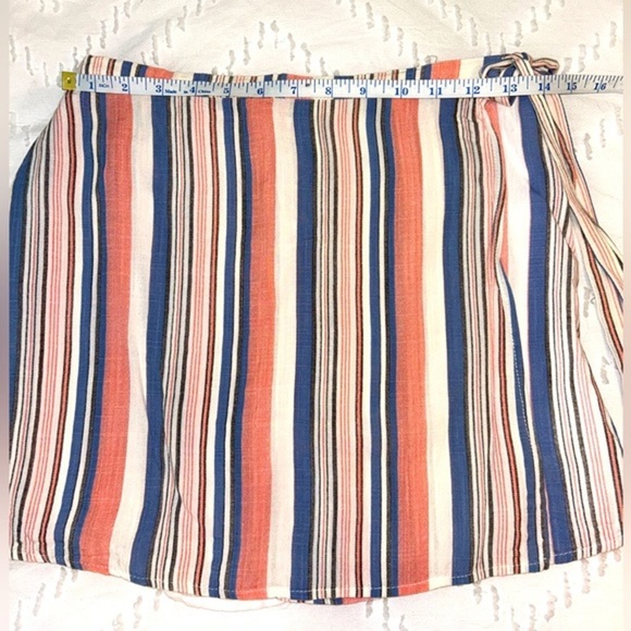 Sadie & Sage blue/coral stripes, fully lined faux wrap skort, EUC - sz SMALL‎ - Picture 6 of 9